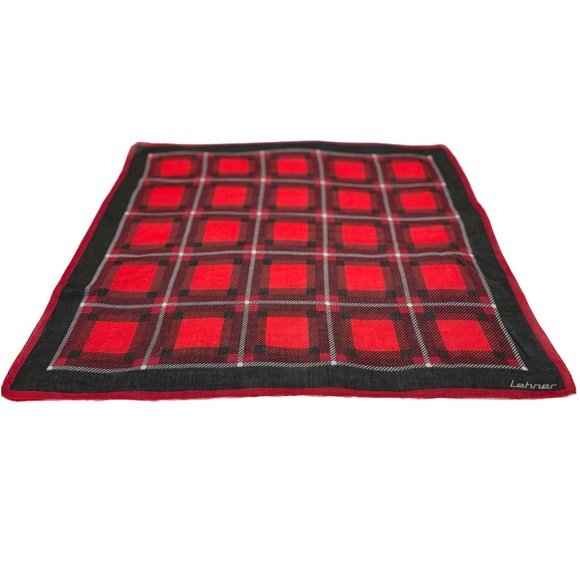 Vintage Lehner Plaid Scarf - Hand-Rolled Edges - Picture 6 of 7